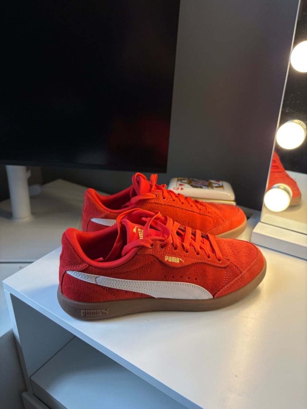 Puma Suede Classic Red Sneakers with White Formstrip